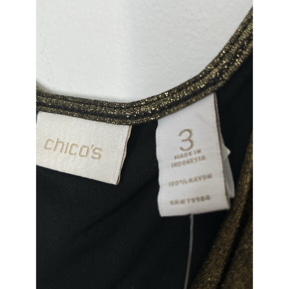 Chico's NWT Waterfall Metallic Bronze Cascade Top 3 XL (11) - Picture 3 of 15